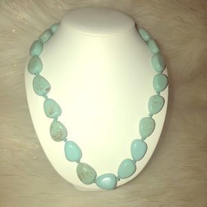 Turquoise beads with brown veins necklace